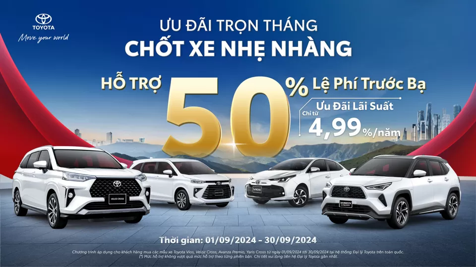 Nhận ưu đãi “khủng” khi mua ô tô Toyota trong tháng 9 Nhận ưu đãi “khủng” Khi Mua ô Tô Toyota Trong Tháng 9